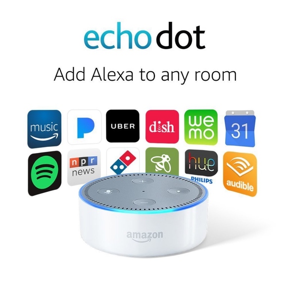 Amazon Other - Amazon White Echo Dot 2nd Generation Alexa Smart Home Voice Controlled Speaker